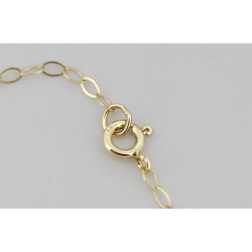 51 - Opal Single Stone Set Pendant Mounted in 9 Carat Yellow Gold 1cm, Set on 9 Carat Yellow Gold Chain 4... 