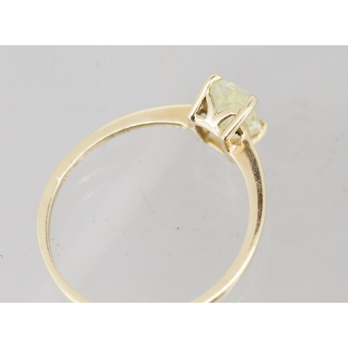 7 - Pale Citrine Set Single Stone Ring Mounted in 10 Carat Yellow Gold Ring Size U