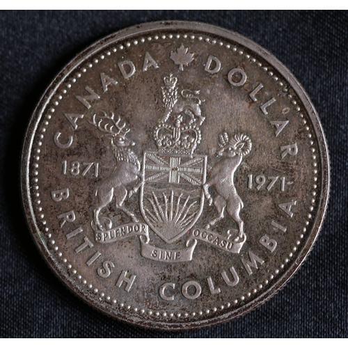 11 - Silver Commemorative Canadian Dollar Coin 'the 100th Anniversary of British Columbia's Entry into Co... 