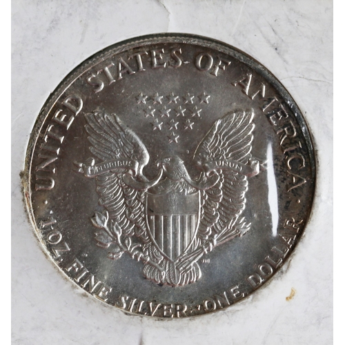 2 - One Ounce Fine 999 Silver United States of America Eagle Dollar Coin 1987