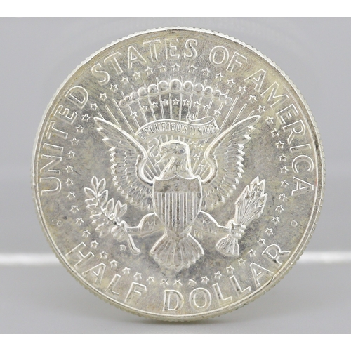 29 - Silver United States of America Kennedy Half Dollar Coin 1964, 90% Silver 12.5g