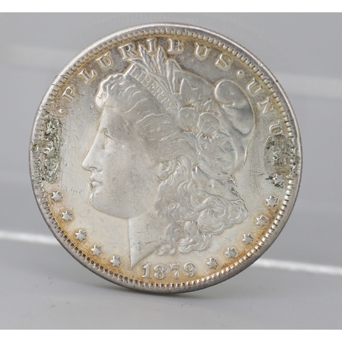 46 - Silver United States of America Morgan Dollar Coin 1879 - 90% Silver 26.7g