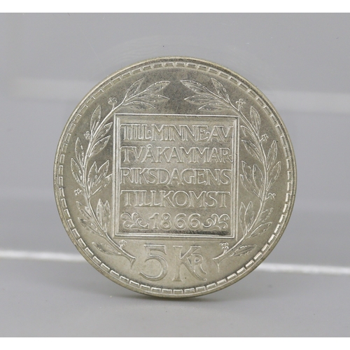 51 - Silver Swedish 5 Kroner Commemorative Coin '100th Anniversary of the Bicameral Constitutional Reform... 