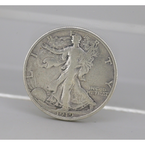 52 - Silver United States of America Walking Liberty Half Dollar Coin 1919 - 90% Silver 12.5g