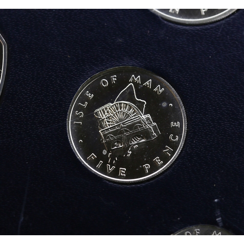 55 - Sterling Silver Isle of Man Decimal Coin Set, Queen Elizabeth 1976, Probjoy Mint Encapsulated with O... 