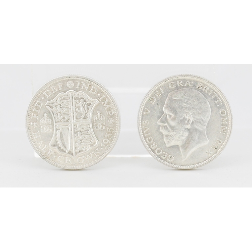 57 - Two British Silver Half Crown Coins King Geroge V 1935 and 1928 - 50% Silver 28.3g