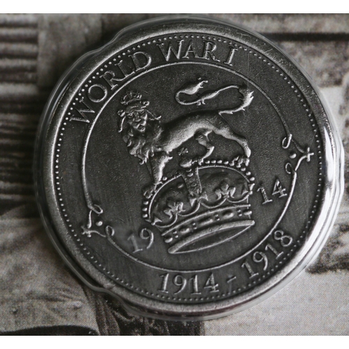 6 - First World War Commemorative King's Shilling Reproduction Coin, Daily Mail Post Card