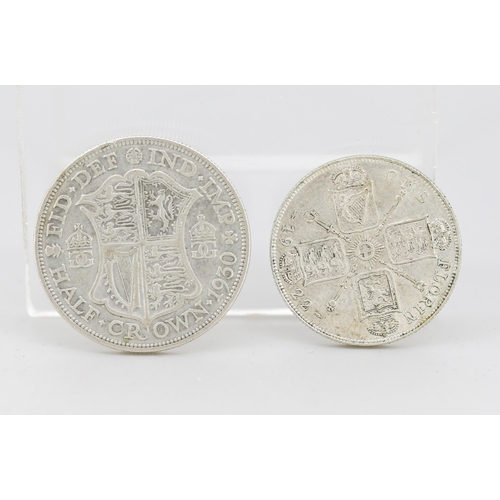 60 - Silver British Half Crown Coin King George V 1930 - 50% Silver and Silver Florin Coin King George V ... 