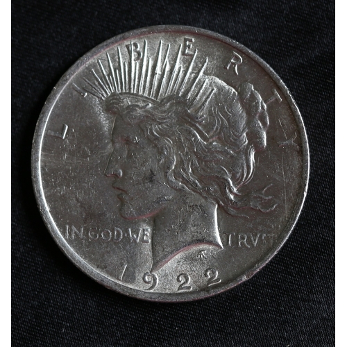 9 - Silver United States of America Peace Dollar Coin 1922 - 90% Silver 27.3g
