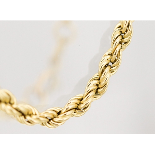 19 - 9 Carat Yellow Gold Rope Chain Necklace, 46cm Long