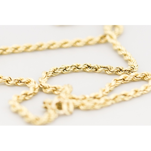 19 - 9 Carat Yellow Gold Rope Chain Necklace, 46cm Long
