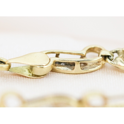 24 - Baguette Cut Diamond Set, Fancy Link Bracelet Mounted in 14 Carat Yellow Gold 18.5cm Long, Note One ... 