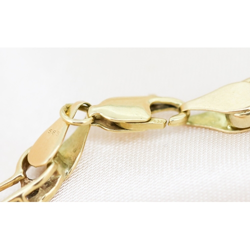 24 - Baguette Cut Diamond Set, Fancy Link Bracelet Mounted in 14 Carat Yellow Gold 18.5cm Long, Note One ... 