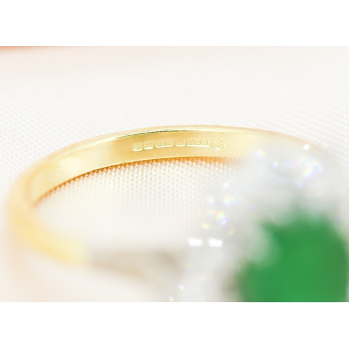 36 - Finely Detailed, Emerald Centre Stone Ring with Ten Round Cut Diamond Set Halo and Further Marquise ... 