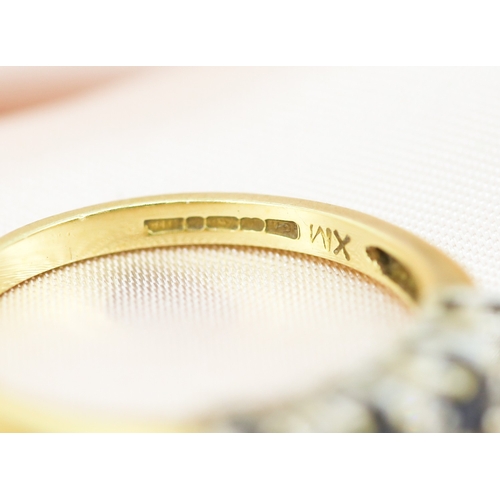 37 - Sapphire Four Stone Set Ring with Further Diamond Insets, Mounted in 18 Carat Yellow Gold, Ring Size... 