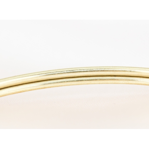 40 - Sapphire Five Stone Set Bangle Bracelet with Diamond Insets, Mounted in 9 Carat Yellow Gold, Inner W... 