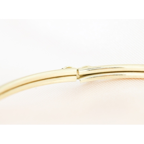 40 - Sapphire Five Stone Set Bangle Bracelet with Diamond Insets, Mounted in 9 Carat Yellow Gold, Inner W... 