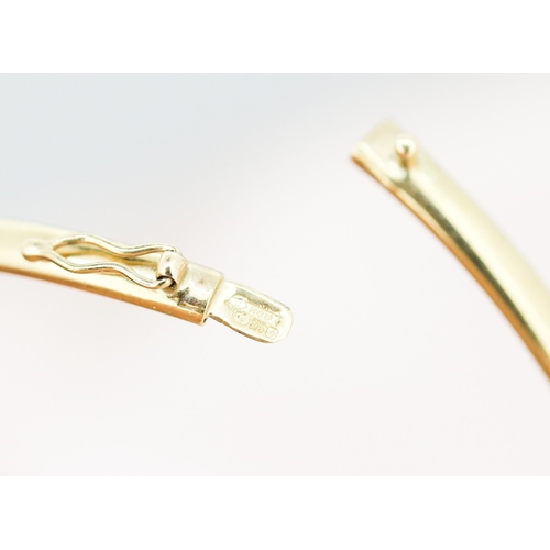 40 - Sapphire Five Stone Set Bangle Bracelet with Diamond Insets, Mounted in 9 Carat Yellow Gold, Inner W... 