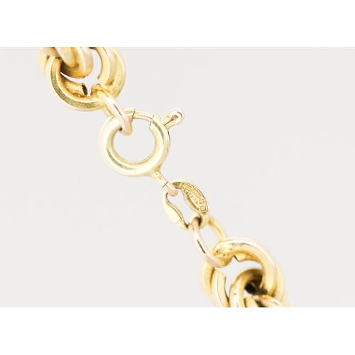 48 - 9 Carat Yellow Gold Rope Chain of Good Size 60cm Long 8mm Width