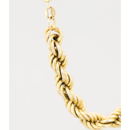 48 - 9 Carat Yellow Gold Rope Chain of Good Size 60cm Long 8mm Width