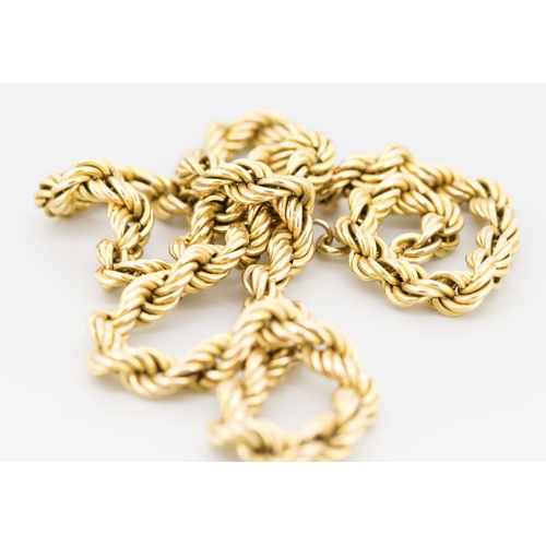48 - 9 Carat Yellow Gold Rope Chain of Good Size 60cm Long 8mm Width