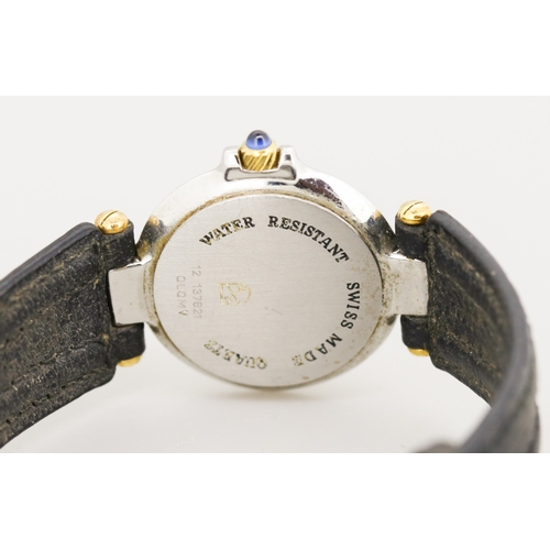 49 - Dunhill Ladies BiMetal Wristwatch, Roman Numerals and Date Aperture, Leather Strap