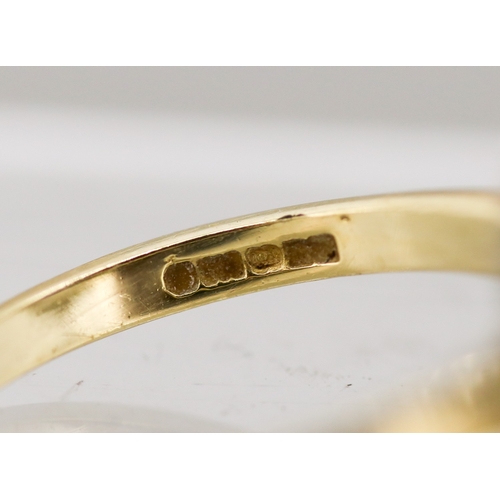6 - Sapphire Set Ring with Cubic Zirconia Set Halo Surround, Mounted in 14 Carat Yellow Gold, Ring Size ... 