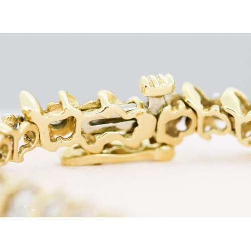 8 - Diamond Forty-Nine Stone Set, S Link Bracelet, Mounted in 14 Carat Yellow Gold, 18cm Long