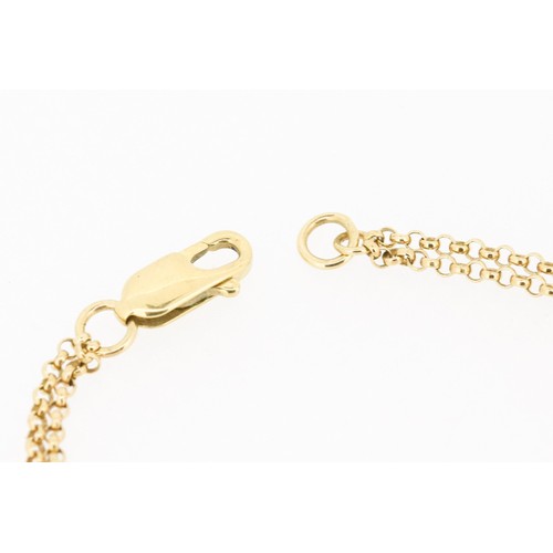 60 - Unusual Form Sapphire Cluster Set Mixed Link Bracelet with Double Chain Detail, Mounted in 9 Carat Y... 