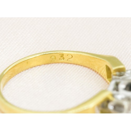 57 - Sapphire and Diamond Set Three Stone Ring, Mounted in 18 Carat Yellow Gold, Ring Size N