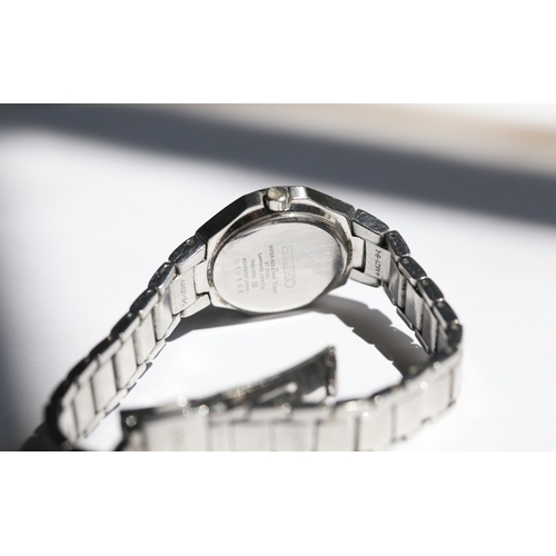 2 - Seiko Coutura Ladies Silver Tone Wristwatch, Japan Movement, Mother of Pearl Dial with Date Aperture