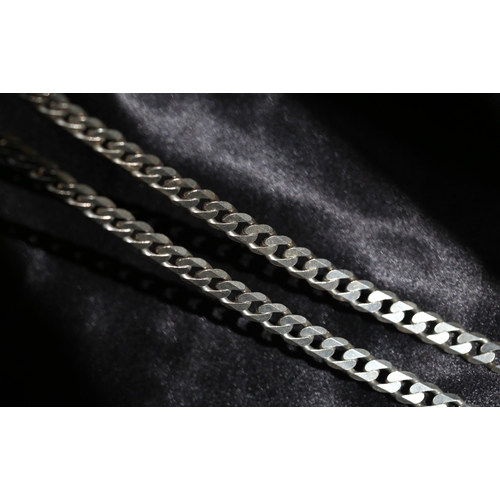 20 - Sterling Silver Cuban Link Chain Necklace, 58cm Long