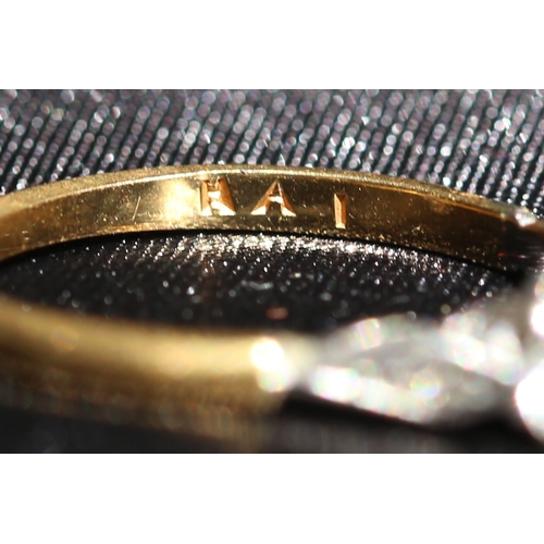 26 - Diamond Three Stone Ring Set in Platinum with Further Diamond Inset to Shoulders, Mounted on 18 Cara... 