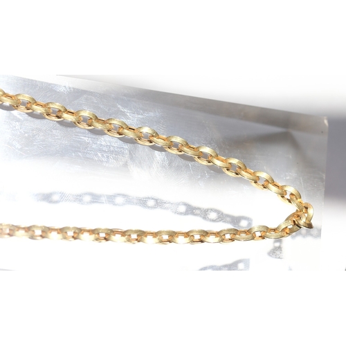 28 - 9 Carat Yellow Gold Pinched Oval Link Chain Necklace, 44cm Long