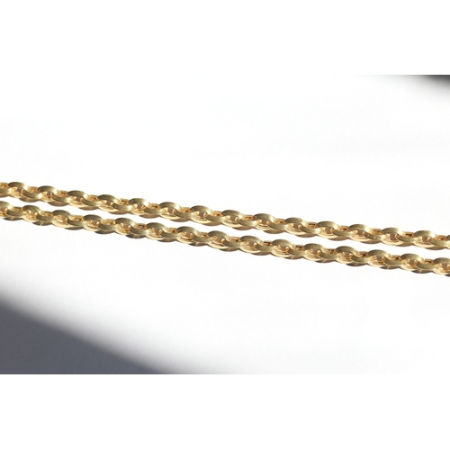 28 - 9 Carat Yellow Gold Pinched Oval Link Chain Necklace, 44cm Long