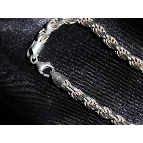 32 - Sterling Silver Rope Chain Necklace, 45cm Long
