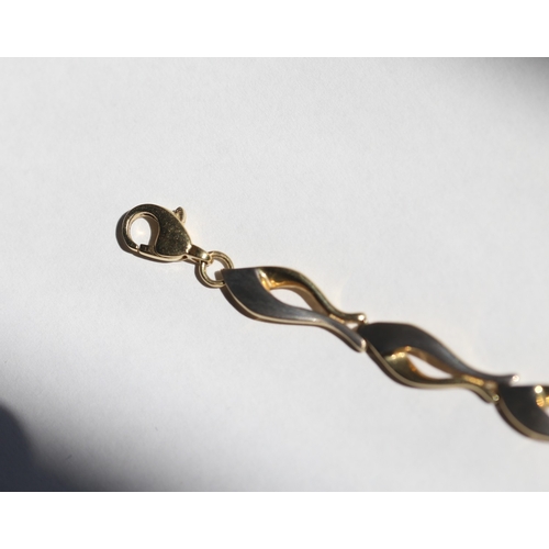 34 - 14 Carat Yellow and White Gold Fancy Link Bracelet 19.5cm Long