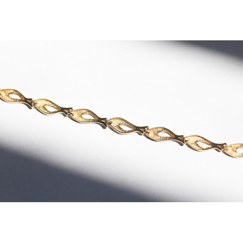 34 - 14 Carat Yellow and White Gold Fancy Link Bracelet 19.5cm Long