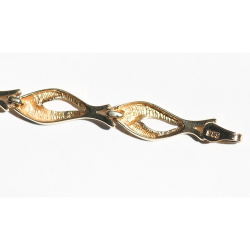 34 - 14 Carat Yellow and White Gold Fancy Link Bracelet 19.5cm Long