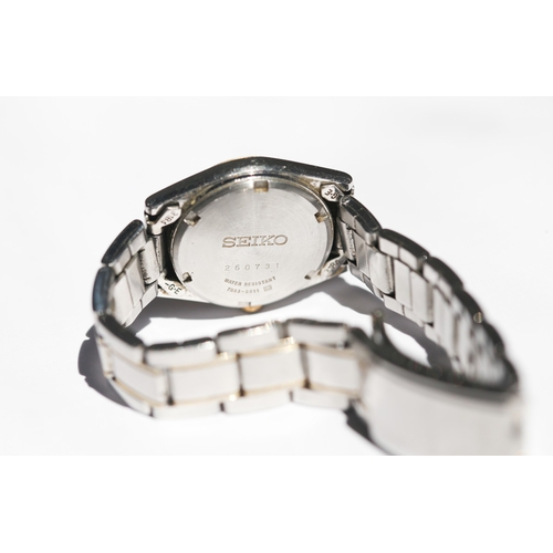 37 - Seiko Ladies BiMetal Wristwatch, Day-Date Aperture, Japan Movement