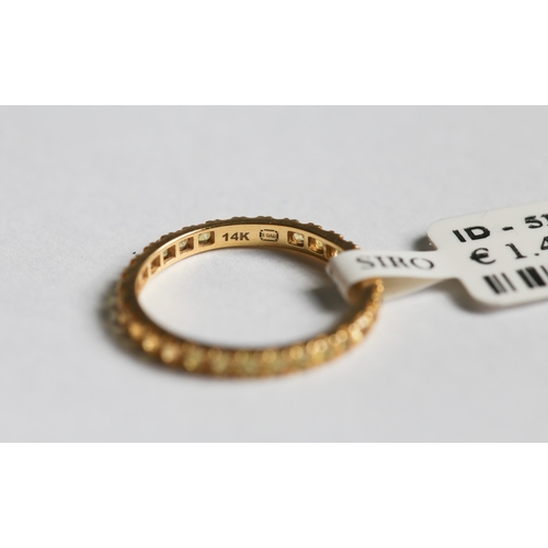 53 - Yellow Sapphire Set Eternity Ring, Mounted in 14 Carat Yellow Gold, Total Sapphire Carat Weight 1.1c... 