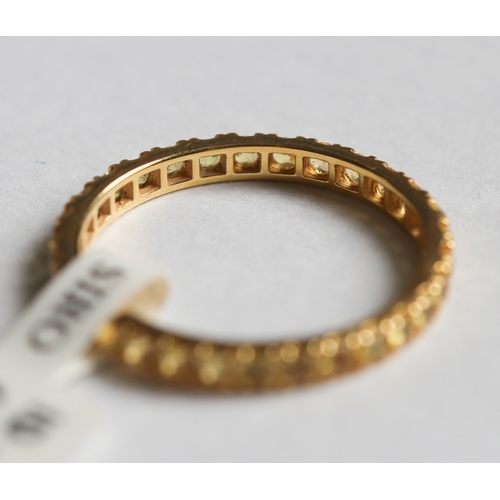 53 - Yellow Sapphire Set Eternity Ring, Mounted in 14 Carat Yellow Gold, Total Sapphire Carat Weight 1.1c... 