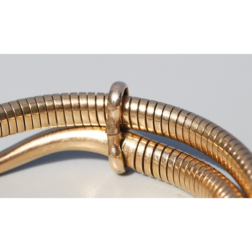 1 - Finely Detailed, Vintage Serpent Motif Wrap Around Bangle Bracelet with Incised Floral Motifs and Di... 