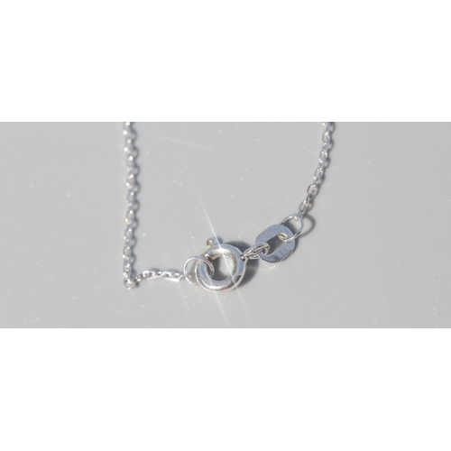 10 - Gemset Tear Drop Pendant, Mounted in 9 Carat White Gold 1cm Set on Sterling Silver Chain 42cm Long