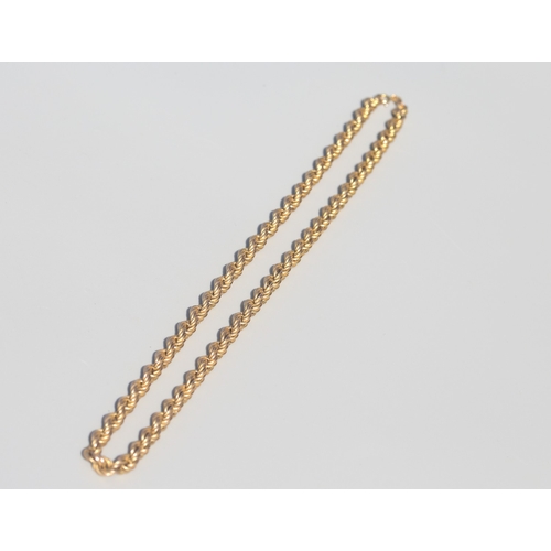 21 - 9 Carat Yellow Gold Rope Chain Necklace of Good Size, 60cm Long and 9mm Wide