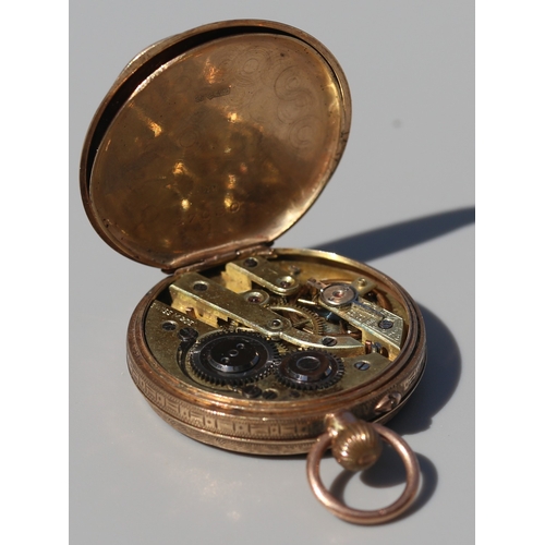 29 - 9 Carat Yellow Gold Cased Swiss Made Pocket Watch, Incised Detail Roman Numerals, Case Hallmarked Lo... 