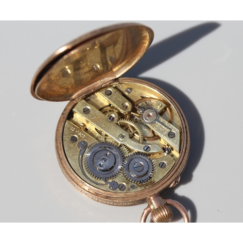 29 - 9 Carat Yellow Gold Cased Swiss Made Pocket Watch, Incised Detail Roman Numerals, Case Hallmarked Lo... 