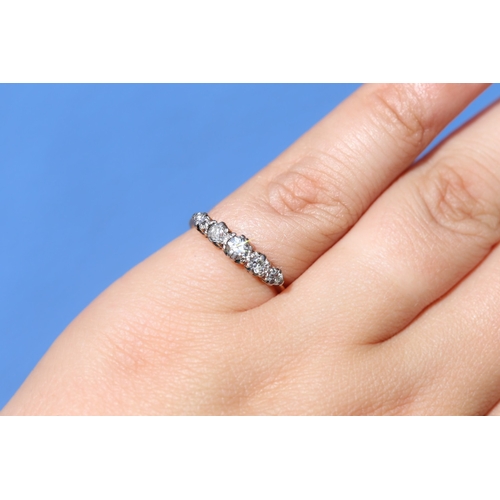 39 - Diamond Set Five Stone Graduated Form Ring, Mounted in 18 Carat Yellow Gold, Ring Size K and a Half