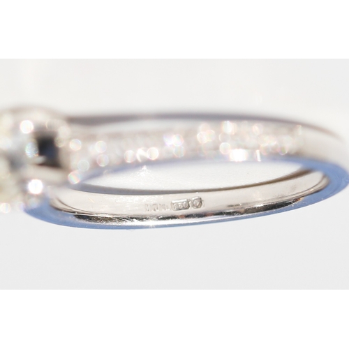 41 - Diamond Solitaire Ring, Four Claw Set Mounted in 18 Carat White Gold with Further Diamond Inset to S... 
