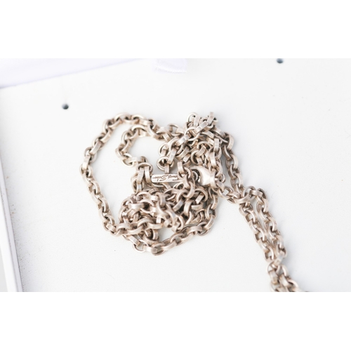 49 - Thomas Sabo Sterling Silver Pirate Motif Anchor and Skull Pendant with Sterling Silver Belcher Link ... 